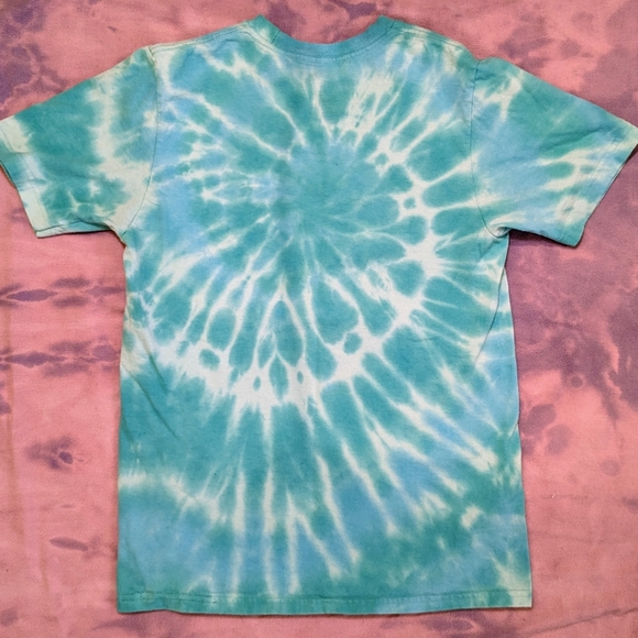 Vans 1of1 Tie Dye Tee teal aqua custom ocean graphic women XS surf - Picture 5 of 7